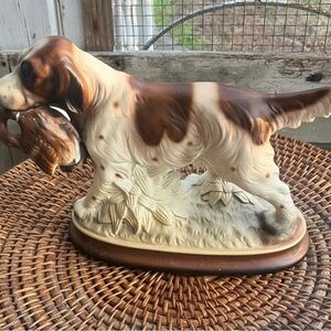 Vintage M Takai Japan Dog Figurine Springer Spaniel Hunting Game Statue MINT